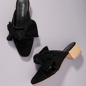 New Jeffrey Campbell Anthropologie Leather Suede Tori Mules size 8.5